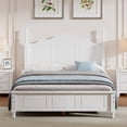 thumbnail image 1 of Harper & Bright Designs Retro Platform Bed Frame Full Size Wood Platform Bed with Headboard, White, 1 of 9