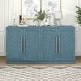 thumbnail image 1 of Churanty Sideboard Storage Cabinet with 4 Doors, Large Storage Space Buffet Cabinet with Adjustable Shelves,Antique Blue, 1 of 15