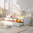 thumbnail image 1 of Harper & Bright Designs Solid Wood Twin Size Dayed with Drawer and Trundle Captain’s Bed Daybed Wood Bed for Kids Adults, White, 1 of 15