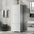 thumbnail image 1 of Harper & Bright Designs Tall Bathroom Storage Cabinet with Doors and Drawers, Modern Freestanding Cabinet with Shelf for Bathroom, White, 1 of 16