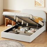 White Platform Bed with Storage - 79.1"x58.3"x40.6"