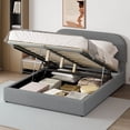 thumbnail image 1 of Harper & Bright Designs Teddy Fleece Queen Size Upholstered Platform Bed with Hydraulic Storage System, Grounded Bed with Thick Fabric, Gray, 1 of 15