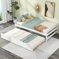 thumbnail image 1 of Harper & Bright Designs Trundle Bed Twin Wood Day Bed Frame, Twin Size Pull Out Bed, Twin Bed with Trundle for Boys Girls Adults, White, 1 of 13