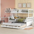 thumbnail image 1 of Harper & Bright Designs Twin Over Full Bunk Bed with Trundle and Drawers, Wood Separable Bunk Bed for Kid, White, 1 of 14