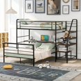 thumbnail image 1 of Churanty Twin Over Full Loft Bed Metal Frame with Desk and Ladder and Separate Platform Bed, 1 of 8