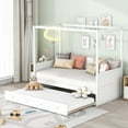 thumbnail image 1 of Harper & Bright Designs Twin Size Canopy Day Bed with twin size Trundle, White, 1 of 9