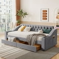 thumbnail image 1 of Harper & Bright Designs Twin Size Upholstered Daybed with Storage Armrests and USB Port, Gray, 1 of 9