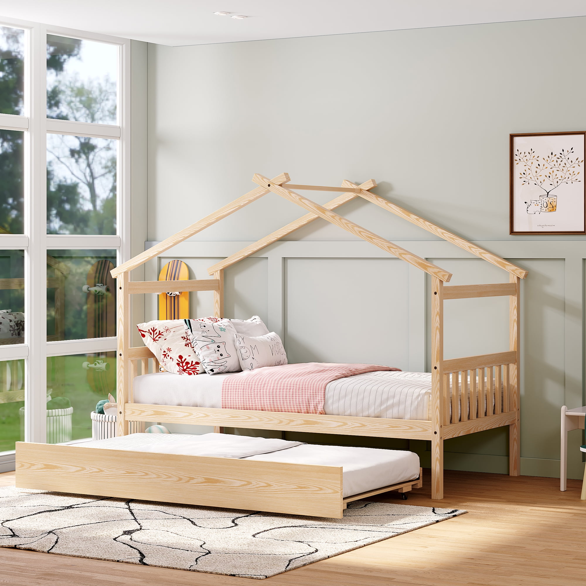 House Bed With Trundlenull