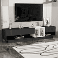 thumbnail image 1 of Harper & Bright Designs Two-Tone Media Console for TVs Up to 80'', Sleek and Stylish TV Stand with Storage, Functional TV Cabinet with Versatile Compartment for Living Room, Black, 1 of 13