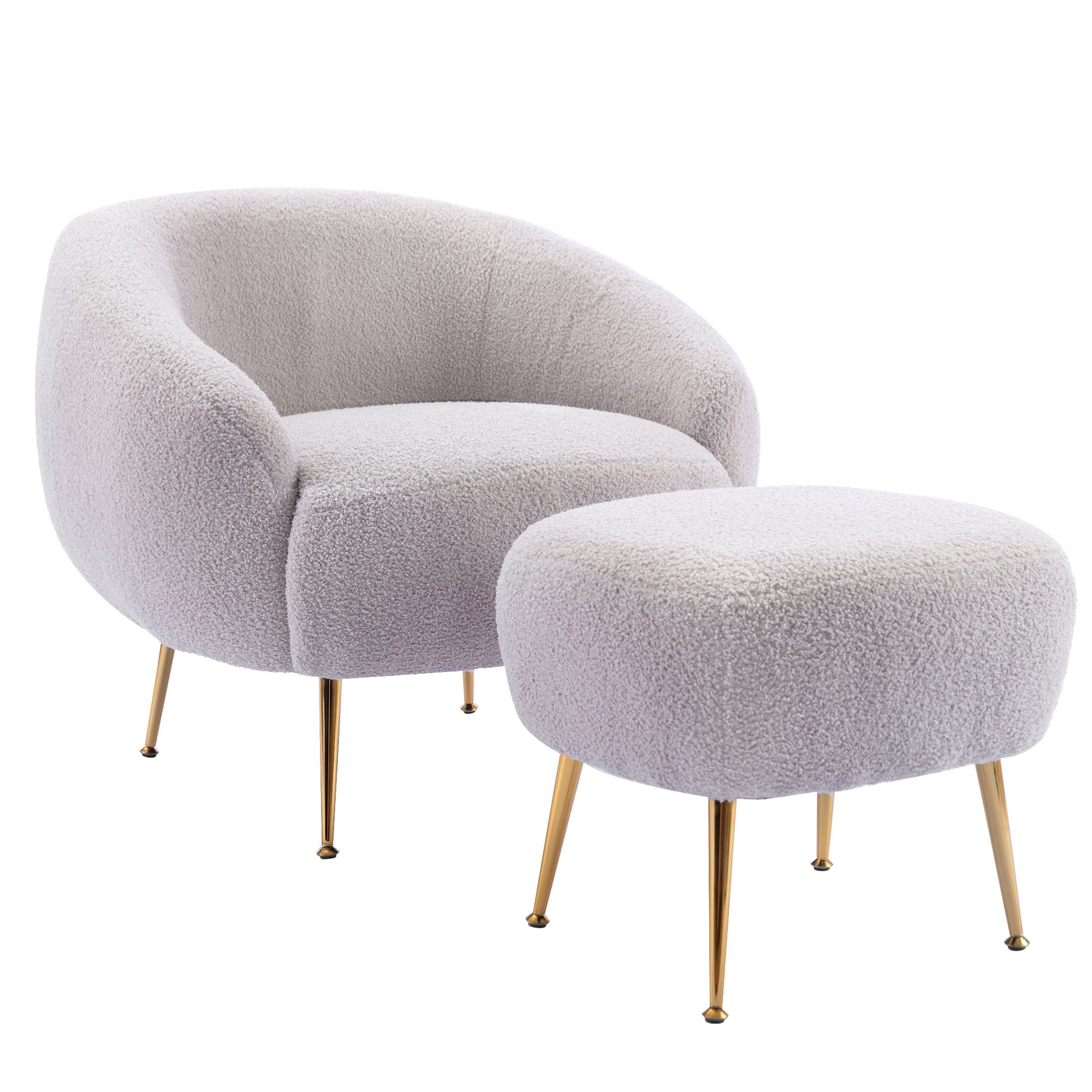 Harper & Bright Designs Velvet Accent Chair with Ottoman, Modern Comfy ...