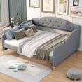 thumbnail image 1 of Churanty Vintage Upholstery Tufted Full Daybed, Gray, 1 of 11