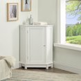 thumbnail image 1 of Harper & Bright Designs White Waterproof Bathroom Storage Cabinet, Triangle Corner Storage Cabinet with Adjustable Shelf, 1 of 14