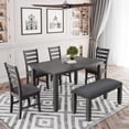 thumbnail image 1 of Harper & Bright Designs Wood Kitchen Dining Table Set for 6 Rrectangle Table and 4 Chairs with Bench, 1 of 11