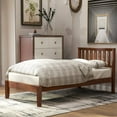 thumbnail image 1 of Harper & Bright Designs Wood Platform Bed with Headboard/Wood Slat Support, Twin (Walnut), 1 of 7