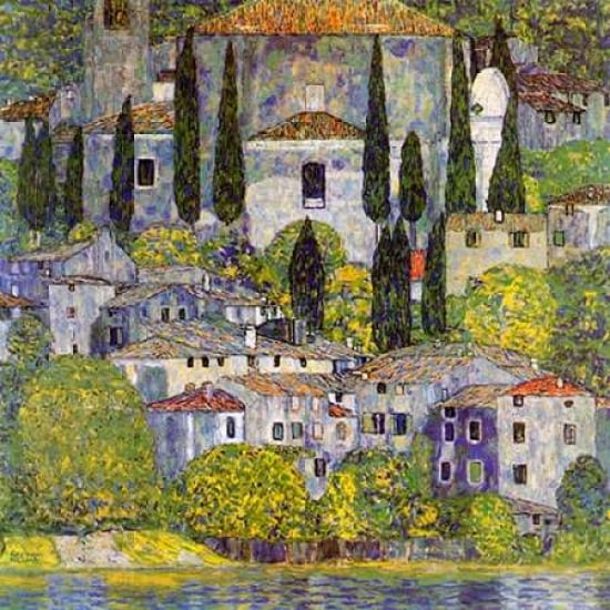 Church At Cassone Sul Garda Canvas Art - Gustav Klimt (24 x 24)