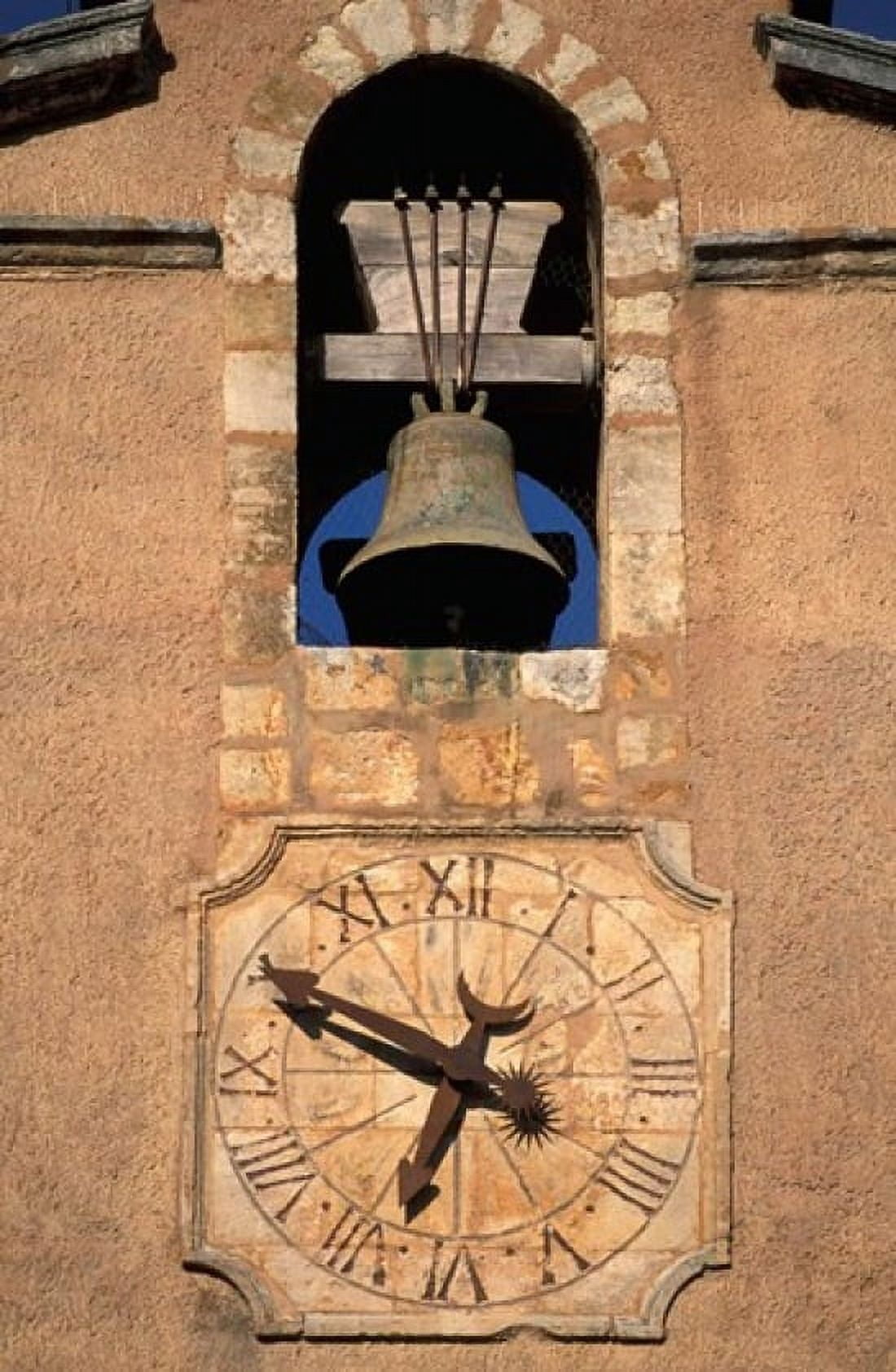Church Bell and Clock Canvas Art - David Barnes DanitaDelimont (18 x 27)