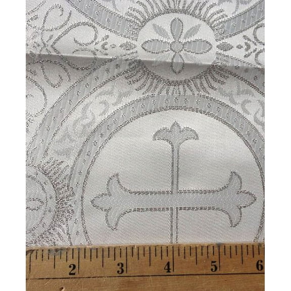 Church Brocade White 58 Inch Fabric By the Yard (F.E.)
