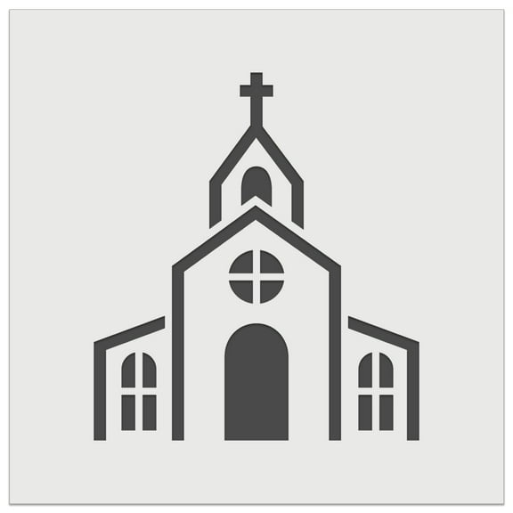 Church Building DIY Cookie Wall Craft Stencil - 3.5 Inch