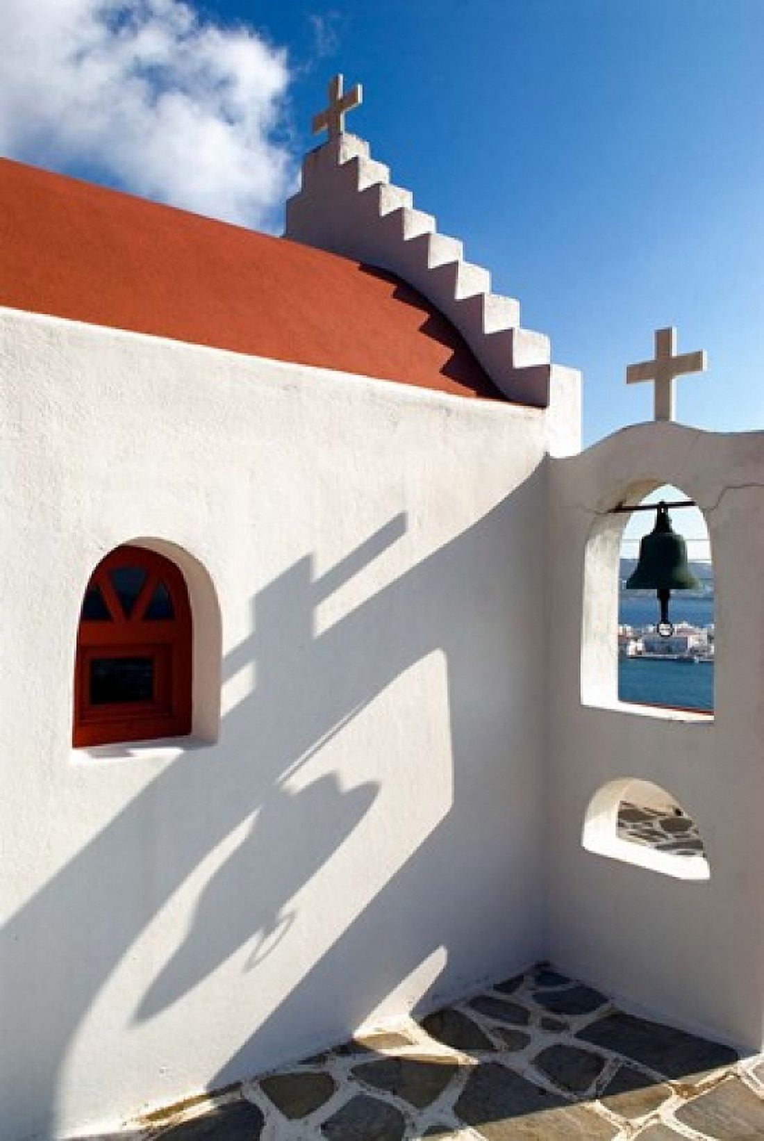 Church Chora Mykonos Greece Canvas Art - David Noyes DanitaDelimont (18 x 26)