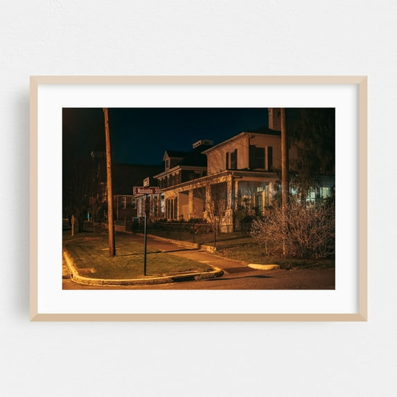 Church & East Washington, Wytheville 02 - Wytheville Virginia Photography Oak Framed Wall Art Print 12 x 18 inches