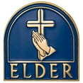 thumbnail image 1 of Church Elder Magnetic Back Lapel Pin with Cross Praying Hands - Gold, Blue, 1 of 2