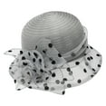thumbnail image 1 of Church Hats for Women 2025, Yigetop Women's Summer Flower Sun Hat White Foldable Holiday Black Polka Dot Thin Hat Women Organza Cocktail Tea Party Hat Church Hats for Women Grey One Size, 1 of 3