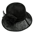 thumbnail image 1 of Church Hats for Women, Audhol Women organza Derby Hat - Bridal Wedding Church Tea Party Wide Brim Summer Sun Cap Womens Holiday Hat Sun Summer Sun Beach Visor Hat Tea Party Hat Black One Size, 1 of 3