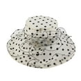 thumbnail image 1 of Church Hats for Women 2026, Yigetop Church Dress Hat for Women Black Fascinators Bridal Tea Party Wedding Hat Wide Brim Church Hats for Women Beige M, 1 of 6