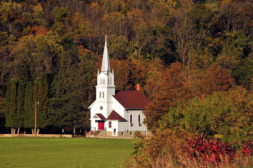 Church In the Valley Canvas Art - Doug Ohman (24 x 16)