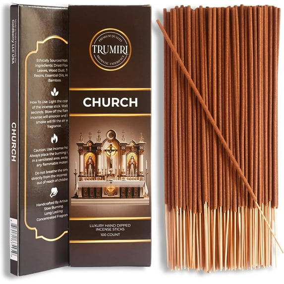 Church Incense Sticks - Bulk Pack of 100 Insence-Sticks - Made with Natural Incienso - Sacred Insense Non Toxic Spiritual Incents Incence