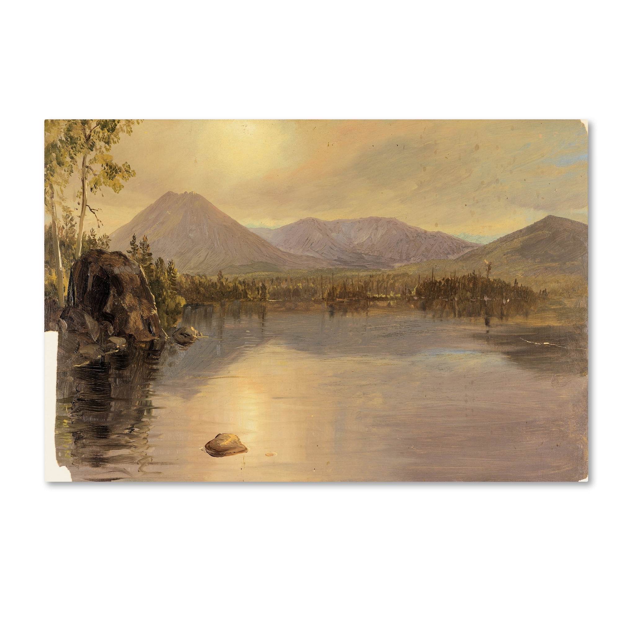 Church 'Lake Katahdin Maine' Canvas Art