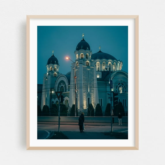 Church of the Nativity of the Theotokos, Timișoara - Timișoara Județul Timiș Romania Photography Architecture Street Photography City Oak Framed Wall Art Print 8 x 10 inches