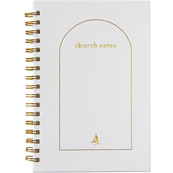Church Notes Journal - Sermon Notes Christian Notebook - Bible Study Journal Original Linen Hardcover Guilded Notebook - Note Taking Prayer Journal Supplies Church Gift for Women and Men