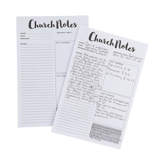 Church Notes Tear Away Pads, Stationery, Party Supplies, 12 Pieces