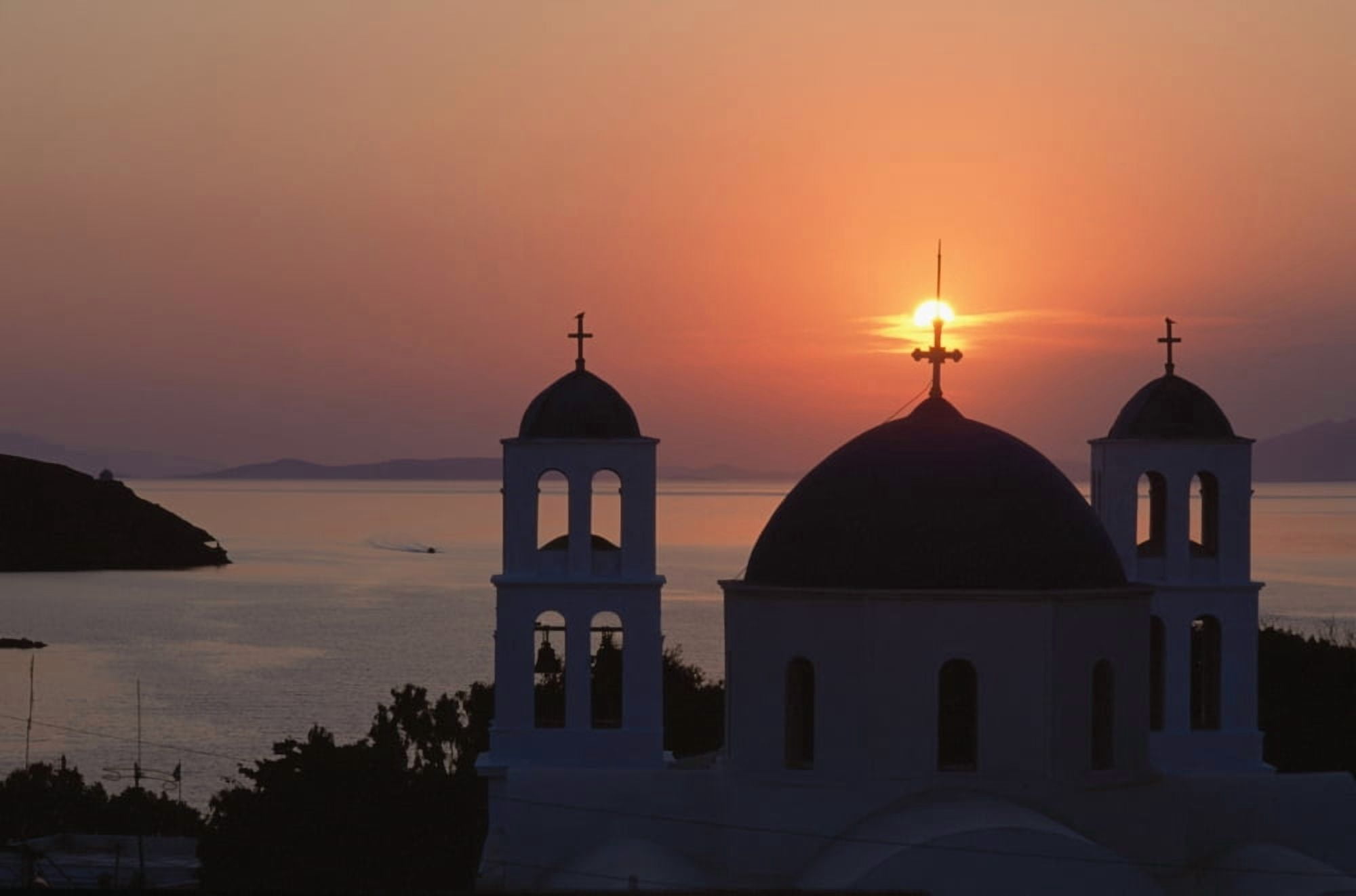 Church Of Katapola At Sunset AmorgosGreek Islands Canvas Art - James Sparshatt Design Pics (19 x 12)