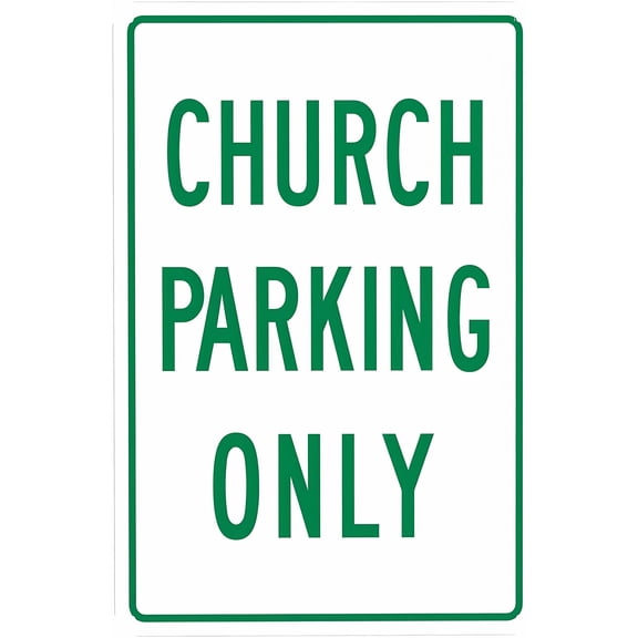 Church Parking Only Warning Sign 8"x12" - Security Safety Metal Vintage Poster Decor for Church Weekly Service Volunteer Meeting Bible Study Office Home Street Road