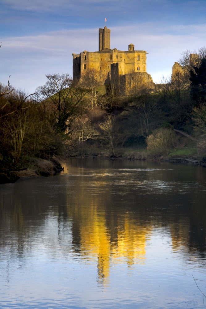 Church Reflection In Water Warkworth Northumberland England Canvas Art - John Short Design Pics (12 x 18)