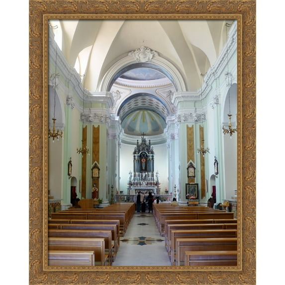Church San Biagio, Sicily, Italy 28x36 Large Gold Ornate Wood Framed Canvas Art