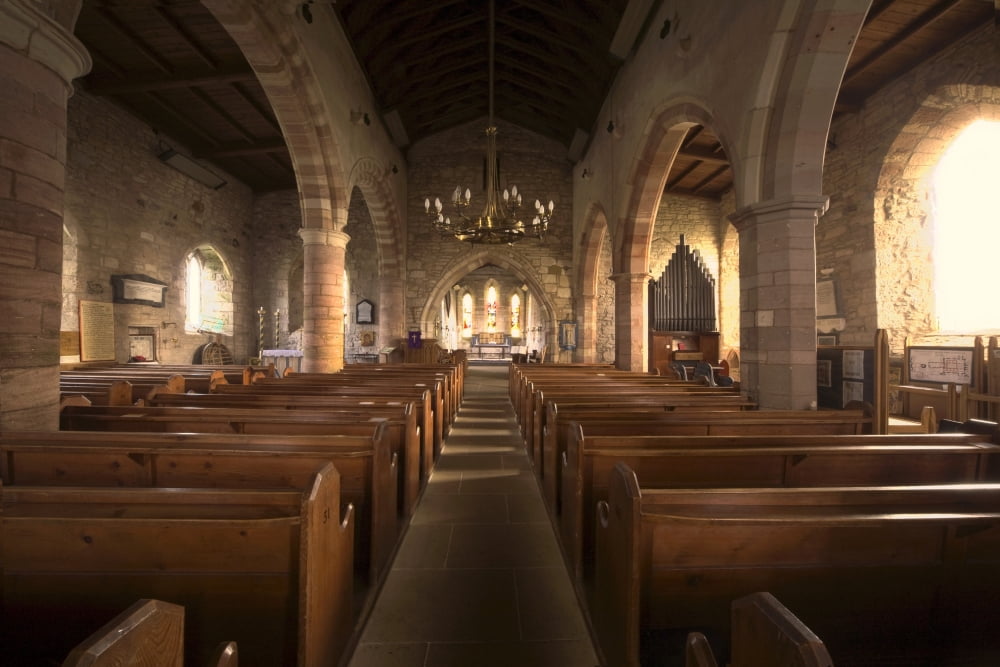 Church Sanctuary Holy Island Bewick England Canvas Art - John Short Design Pics (18 x 12)