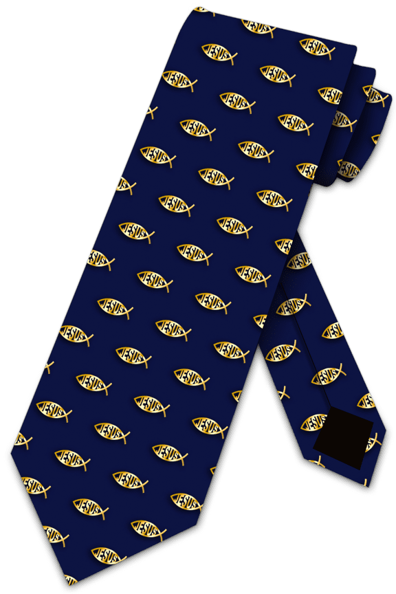 Church Ties Christian Necktie Religious Jesus Fish Tie Faith Neckties by Three Rooker