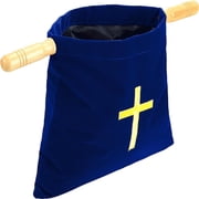 Church Tithe Offering Bag with Wooden Handles, Religious Offering Pouch Church Collection Bag Offering Baskets for Churches Communion Supplies