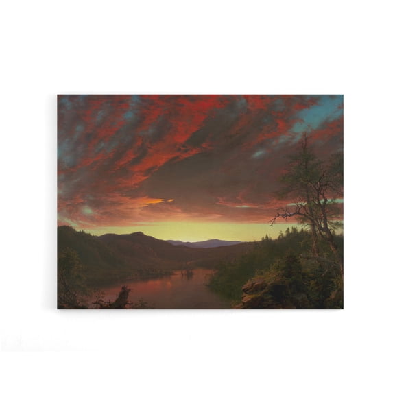 Church Twilight In The Wilderness Canvas Wall Art Print 24X32"