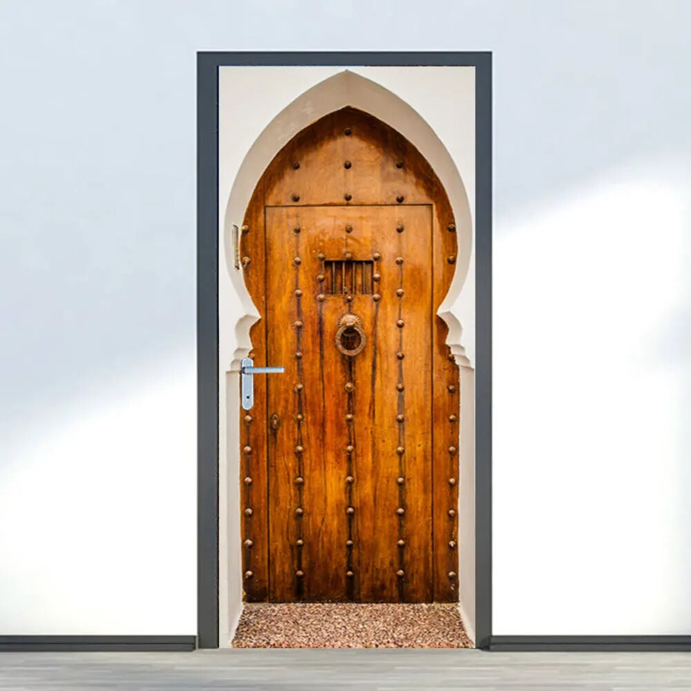 Church View Door Stickers Modern Architecture Mural Decal Building
