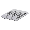 thumbnail image 1 of Church Volunteer 1 x 3" Name Tag/Badge, Silver, (3 Pack), 1 of 3