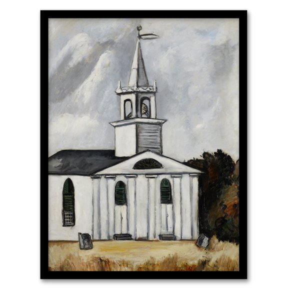 Church at Head Tide Maine Marsden Hartley Framed Wall Art Print A4