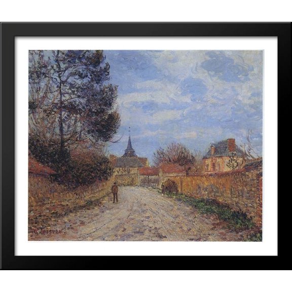 Church at Notre Dame by the Eure 34x28 Large Black Wood Framed Print Art by Gustave Loiseau