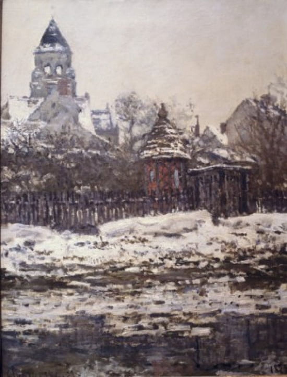 Church at Vetheuil Winter 1879 Claude Monet (1840-1926 French) Jeu de Paume Louvre Paris France Canvas Art - Claude Monet (18 x 24)