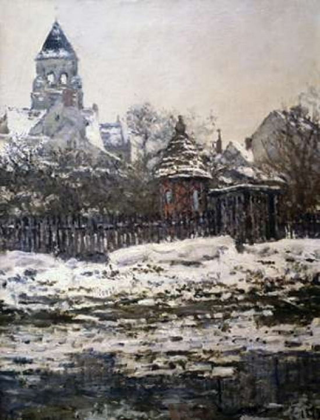 Church at Vetheuil Winter Canvas Art - Claude Monet (18 x 24)