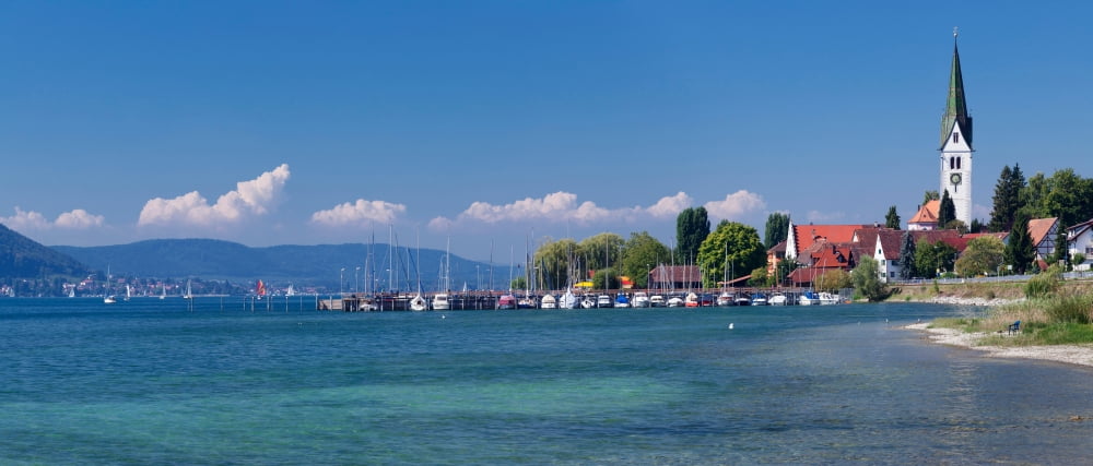 Church at the lakeside Sipplingen Lake Constance Baden-Wurttemberg Germany Canvas Art - Panoramic Images (36 x 12)