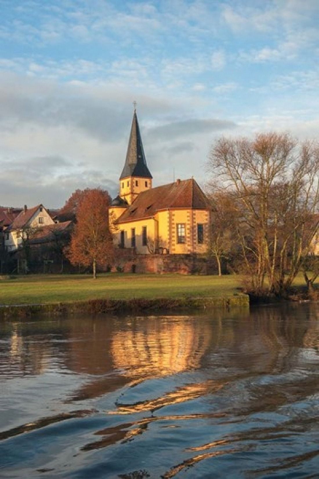 Church in Morning Light Canvas Art - Lisa S Engelbrecht DanitaDelimont (24 x 36)